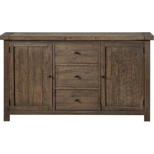 Modus Furniture Autumn Solid Wood Three Drawer Two Door Sideboard in Flint Oak 655450240980 8FJ873 Image 2