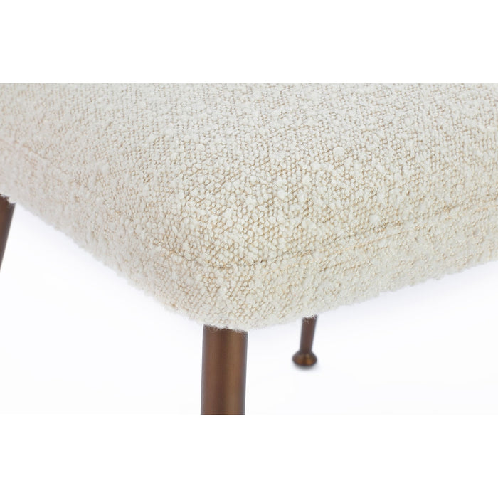 Modus Furniture Avery Upholstered Dining Chair in Ricotta Boucle and Bronze Metal 655450423444 PWTA63DMY Image 2