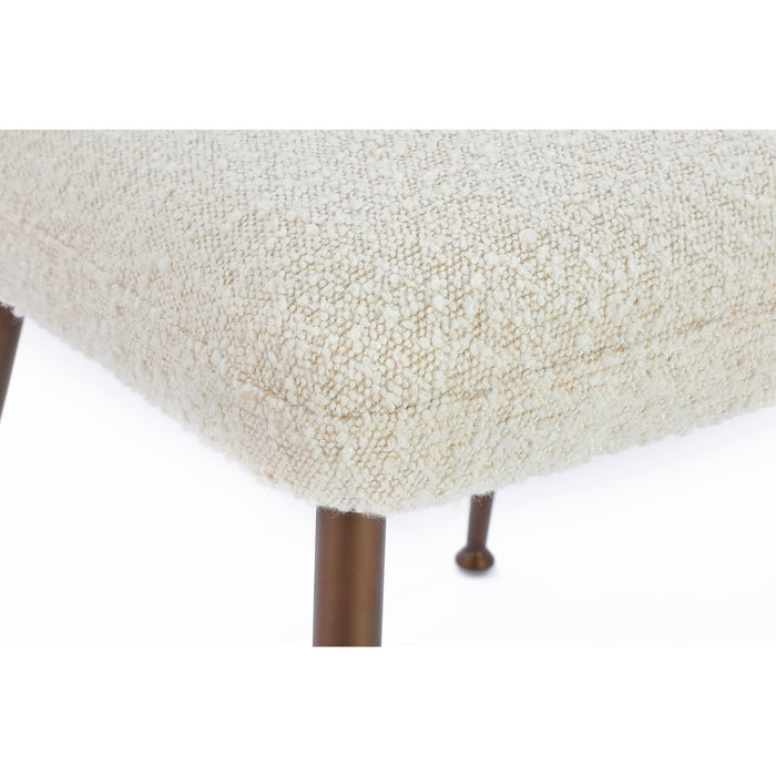 Modus Avery Upholstered Dining Chair in Ricotta Boucle and Bronze MetalImage 2