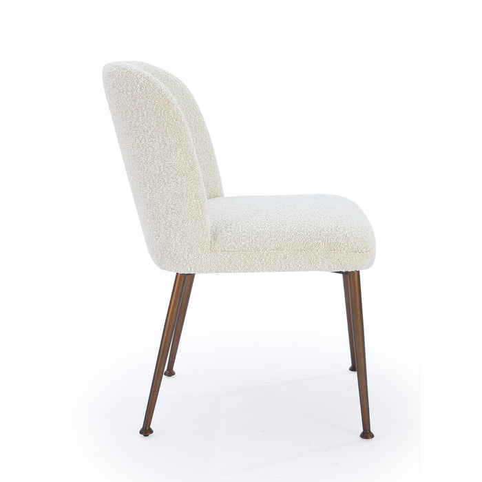 Modus Avery Upholstered Dining Chair in Ricotta Boucle and Bronze MetalImage 3