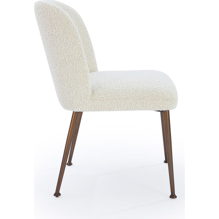 Modus Furniture Avery Upholstered Dining Chair in Ricotta Boucle and Bronze Metal 655450423444 PWTA63DMY Image 3