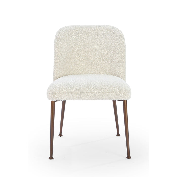 Modus Avery Upholstered Dining Chair in Ricotta Boucle and Bronze MetalImage 4