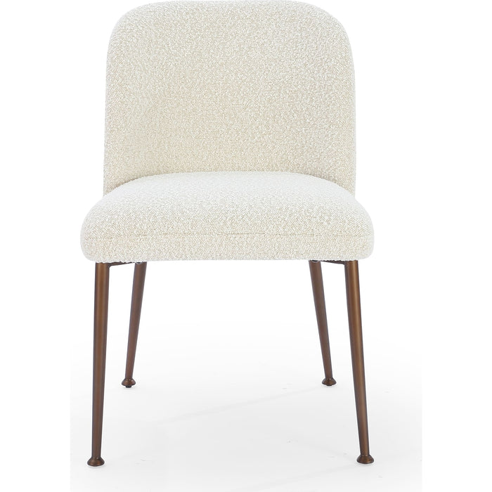Modus Furniture Avery Upholstered Dining Chair in Ricotta Boucle and Bronze Metal 655450423444 PWTA63DMY Image 4