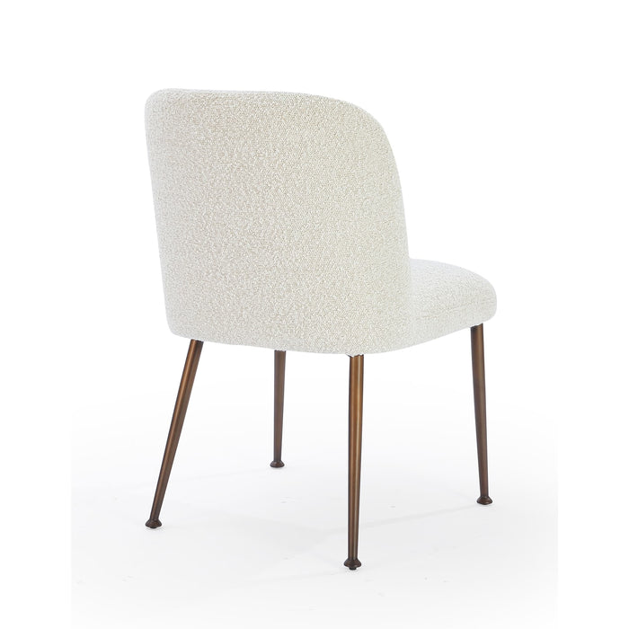 Modus Avery Upholstered Dining Chair in Ricotta Boucle and Bronze MetalImage 5