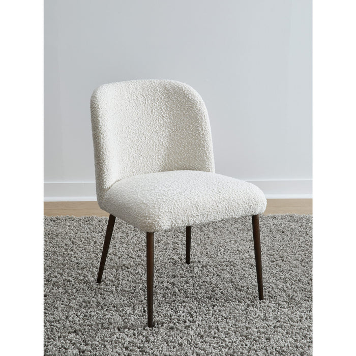 Modus Furniture Avery Upholstered Dining Chair in Ricotta Boucle and Bronze Metal 655450423444 PWTA63DMY Main Image