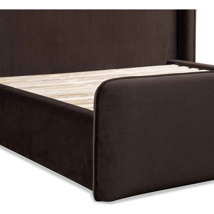 Modus Furniture Bacall Velvet Upholstered Wingback Platform Bed in Cola (2026)  PCRJK  Image 10