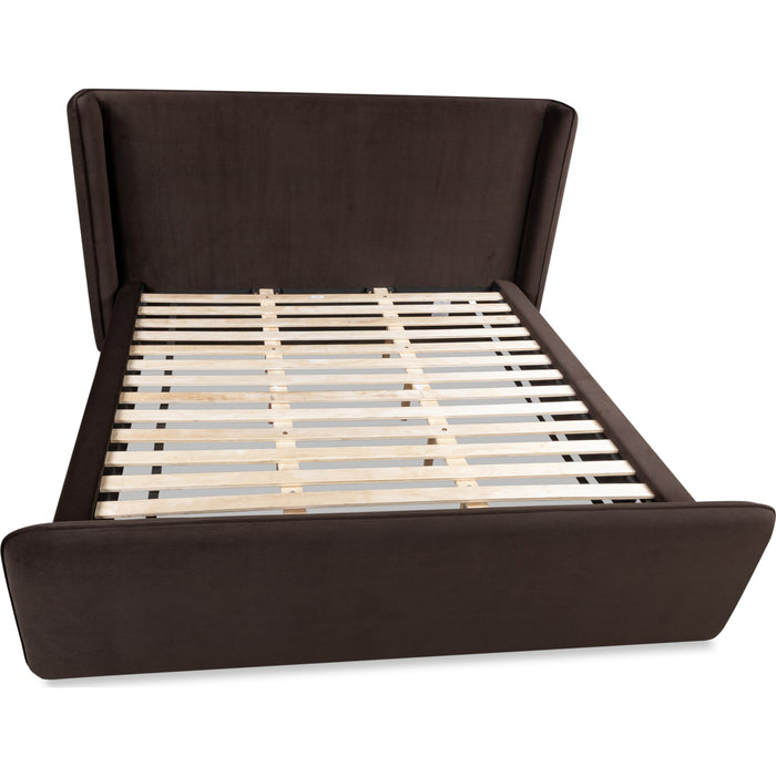 Modus Furniture Bacall Velvet Upholstered Wingback Platform Bed in Cola (2026)  PCRJK  Image 11