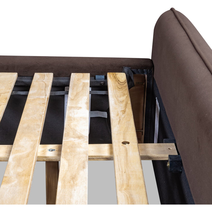 Modus Furniture Bacall Velvet Upholstered Wingback Platform Bed in Cola (2026)  PCRJK  Image 13