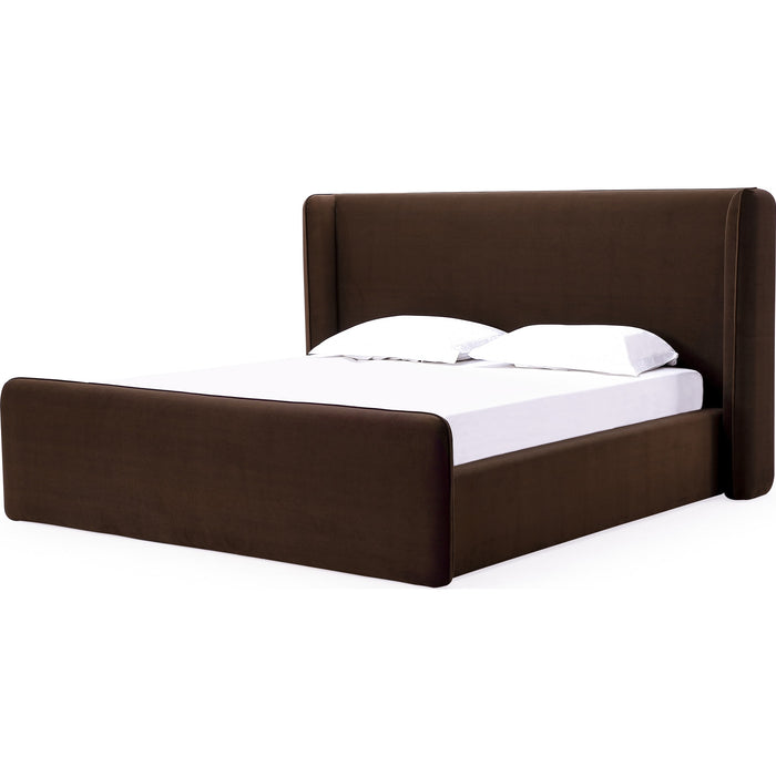 Modus Furniture Bacall Velvet Upholstered Wingback Platform Bed in Cola (2026)  PCRJK  Image 3