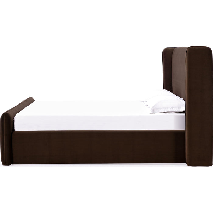 Modus Furniture Bacall Velvet Upholstered Wingback Platform Bed in Cola (2026)  PCRJK  Image 4