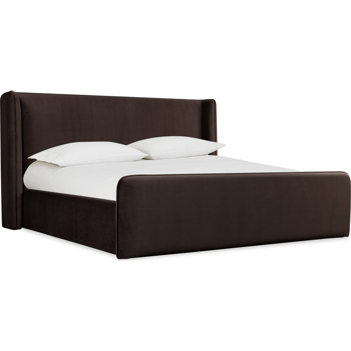 Modus Furniture Bacall Velvet Upholstered Wingback Platform Bed in Cola (2026)  PCRJK  Image 5
