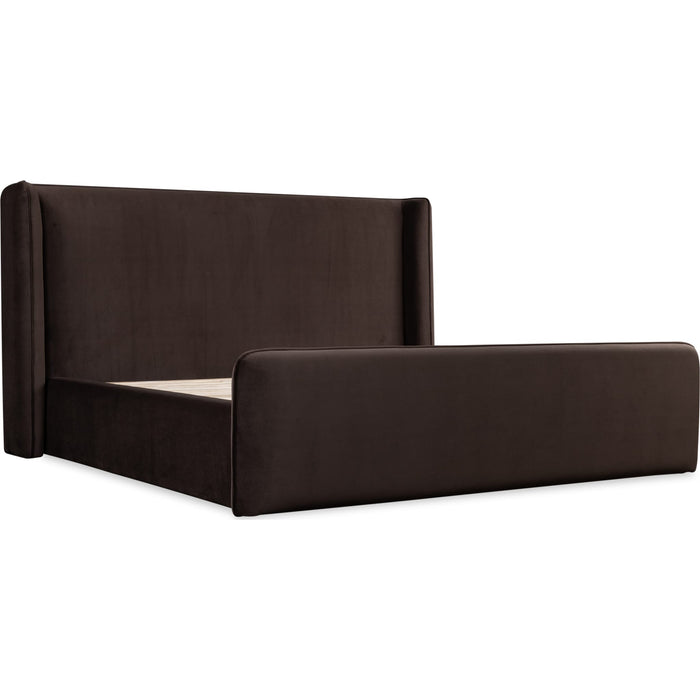 Modus Furniture Bacall Velvet Upholstered Wingback Platform Bed in Cola (2026)  PCRJK  Image 7