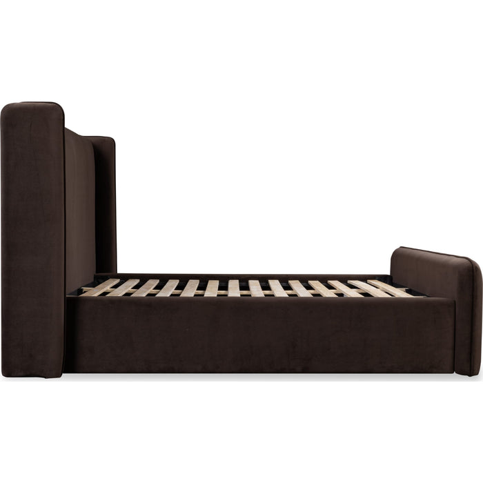 Modus Furniture Bacall Velvet Upholstered Wingback Platform Bed in Cola (2026)  PCRJK  Image 8