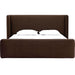 Modus Furniture Bacall Velvet Upholstered Wingback Platform Bed in Cola  PCRJH  Image 4