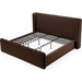 Modus Furniture Bacall Velvet Upholstered Wingback Platform Bed in Cola  PCRJH  Image 7