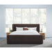 Modus Furniture Bacall Velvet Upholstered Wingback Platform Bed in Cola  PCRJH  Main Image