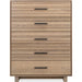 Modus Furniture Batten Five Drawer Slatted Chest in Blonde Oak 655450418556 NERM84 Image 1