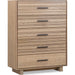 Modus Furniture Batten Five Drawer Slatted Chest in Blonde Oak 655450418556 NERM84 Image 3