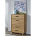 Modus Furniture Batten Five Drawer Slatted Chest in Blonde Oak 655450418556 NERM84 Main Image