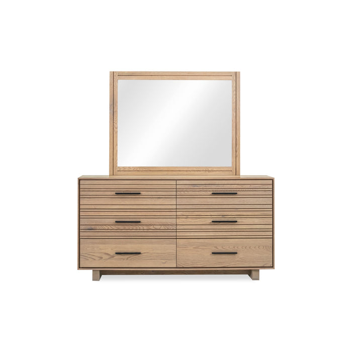 Modus Batten Six Drawer Slatted Dresser in Blonde Oak Image 2