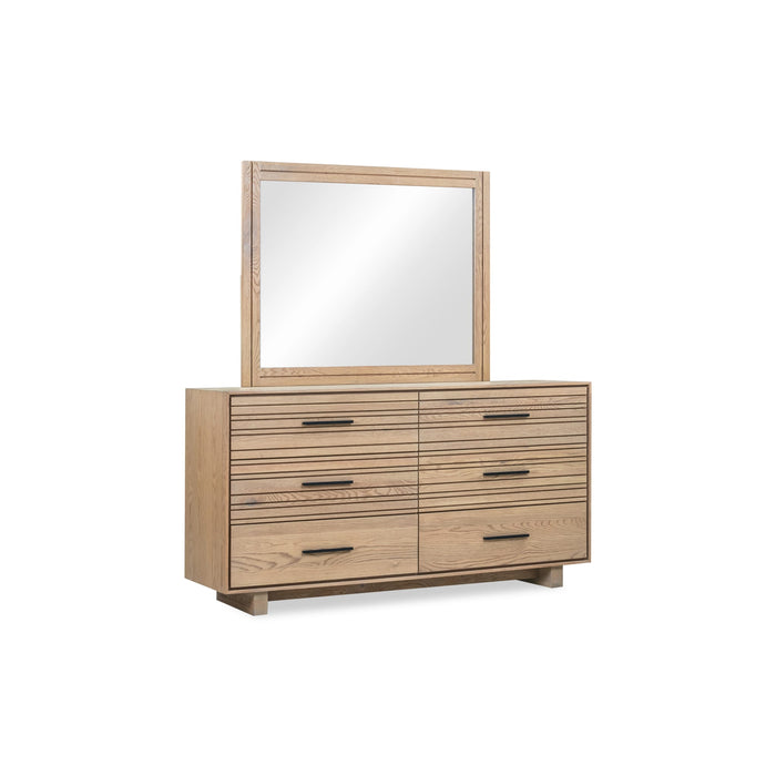 Modus Batten Six Drawer Slatted Dresser in Blonde Oak Image 3