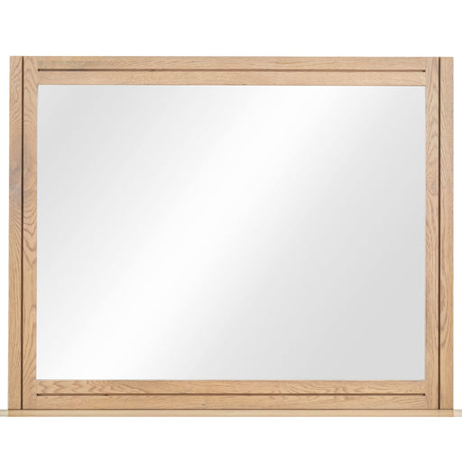 Modus Batten Solid Wood and Mirrored Glass Wall or Dresser Mirror in Blonde Oak Image 1
