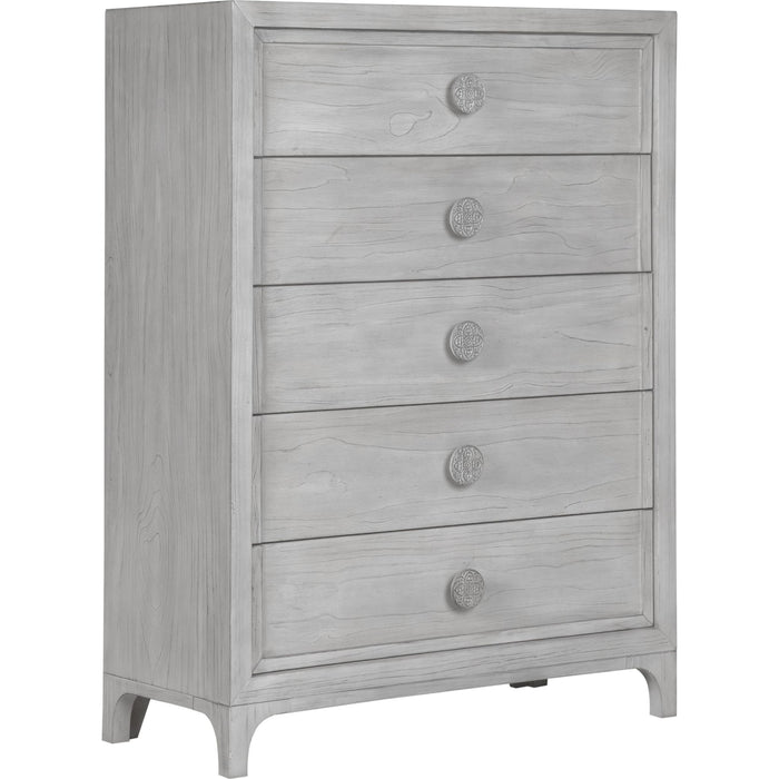 Modus Furniture Boho Chic Five Drawer Chest in Washed White (2024) 655450432552 1JQ984A Image 2