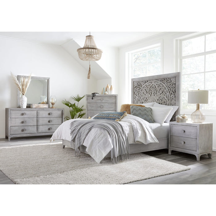 Modus Furniture Boho Chic Nightstand in Washed White 655450272134 1JQ981 Image 1