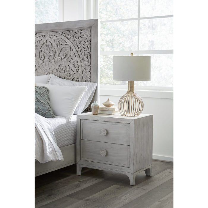 Modus Furniture Boho Chic Nightstand in Washed White 655450272134 1JQ981 Main Image