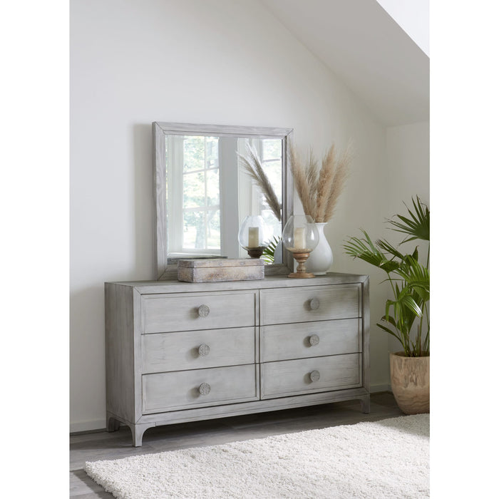 Modus Furniture Boho Chic Six Drawer Dresser in Washed White (2024) 655450432545 1JQ982A Image 1