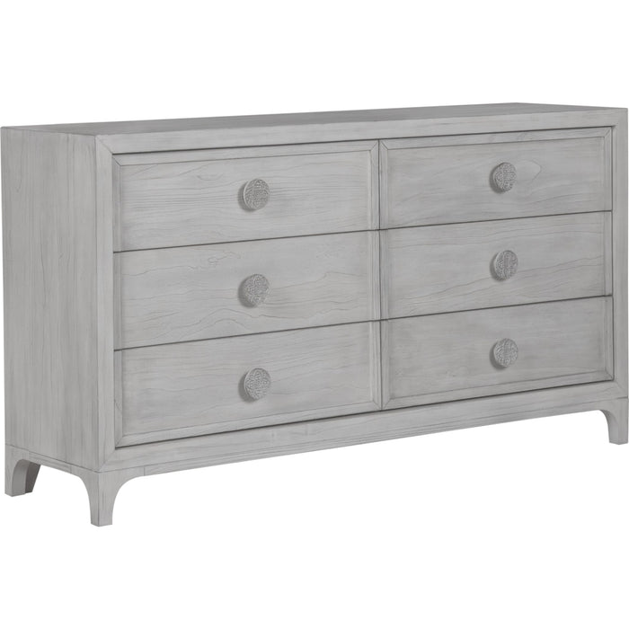 Modus Furniture Boho Chic Six Drawer Dresser in Washed White (2024) 655450432545 1JQ982A Image 3