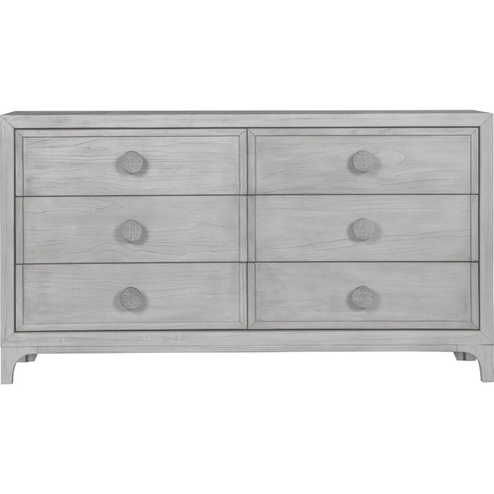 Modus Furniture Boho Chic Six Drawer Dresser in Washed White (2024) 655450432545 1JQ982A Image 4