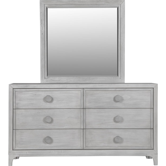 Modus Furniture Boho Chic Six Drawer Dresser in Washed White (2024) 655450432545 1JQ982A Image 6