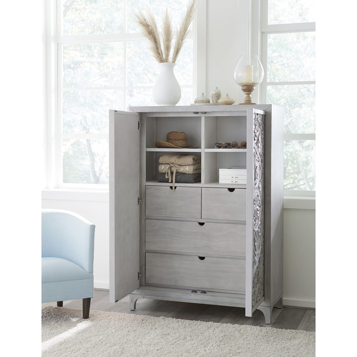 Modus Furniture Boho Chic Wardrobe Chest in Washed White (2024) 655450435263 1JQ986A Image 1