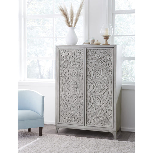 Modus Furniture Boho Chic Wardrobe Chest in Washed White (2024) 655450435263 1JQ986A Main Image