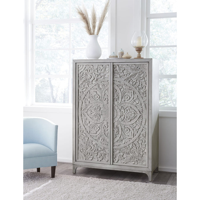Modus Furniture Boho Chic Wardrobe Chest in Washed White (2024) 655450435263 1JQ986A Main Image