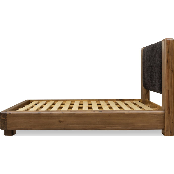 Modus Furniture Boka Chenille Upholstered Acacia Wood Platform Bed in Black and Impala  TVXUH  Image 8