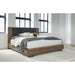 Modus Furniture Boka Chenille Upholstered Acacia Wood Platform Bed in Black and Impala  TVXUH  Main Image