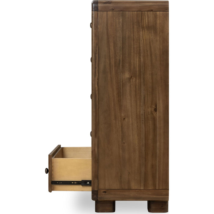 Modus Furniture Boka Five Drawer Acacia Wood Chest in Impala 655450474934 TVXU84 Image 4
