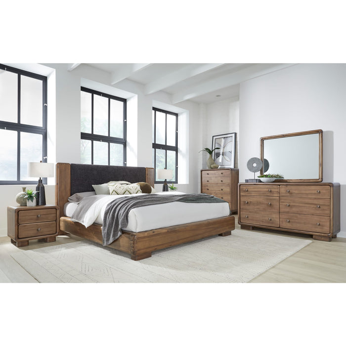 Modus Furniture Boka Five Drawer Acacia Wood Chest in Impala 655450474934 TVXU84 Image 7