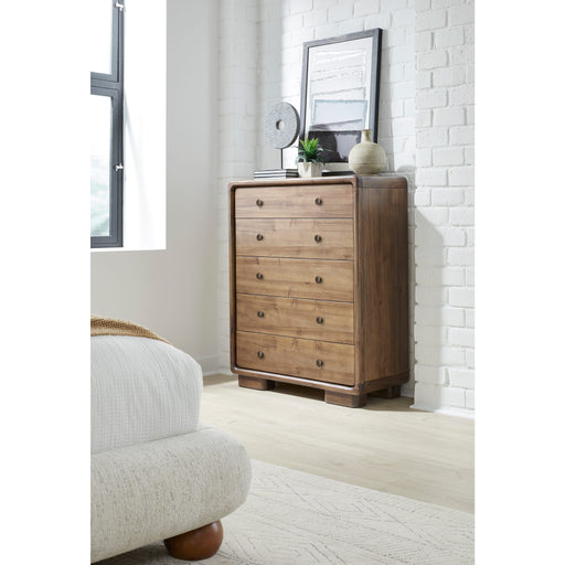 Modus Furniture Boka Five Drawer Acacia Wood Chest in Impala 655450474934 TVXU84 Main Image