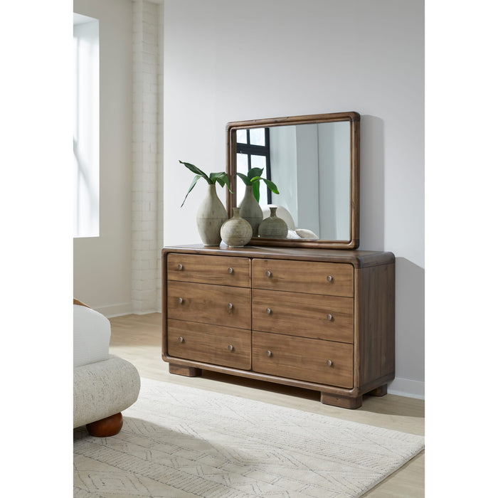 Modus Furniture Boka Six Drawer Acacia Wood Dresser in Impala  655450474767 TVXU82 Image 2