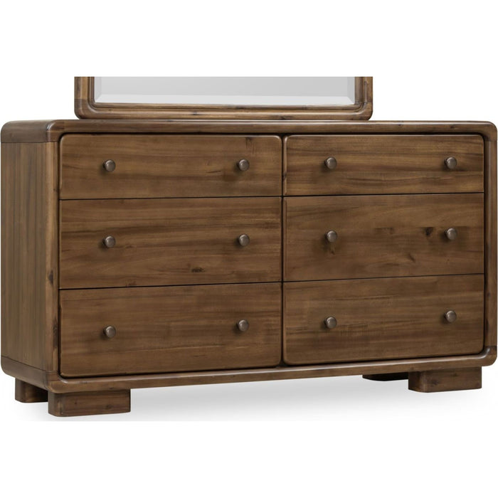 Modus Furniture Boka Six Drawer Acacia Wood Dresser in Impala  655450474767 TVXU82 Image 3