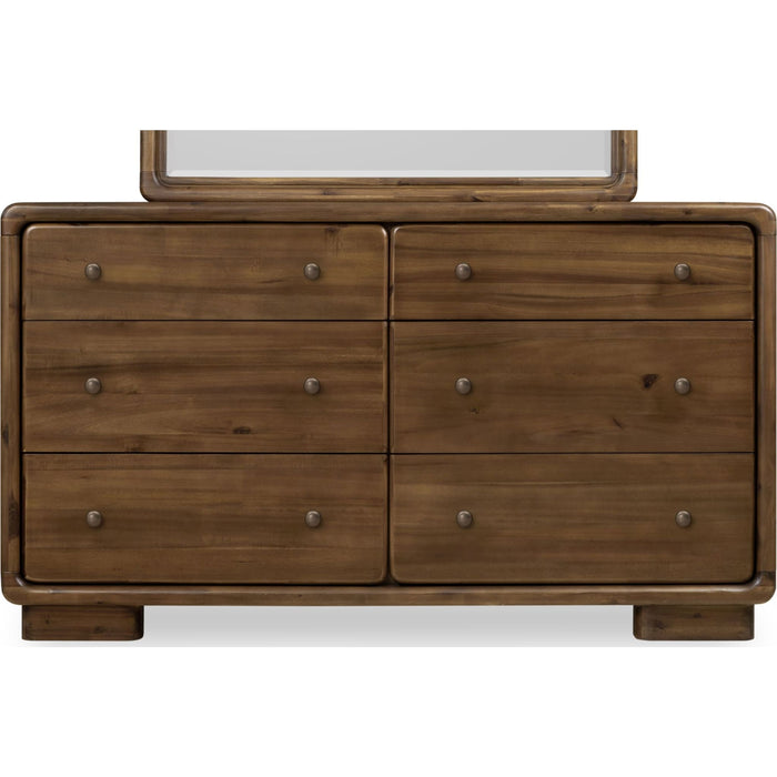 Modus Furniture Boka Six Drawer Acacia Wood Dresser in Impala  655450474767 TVXU82 Image 4