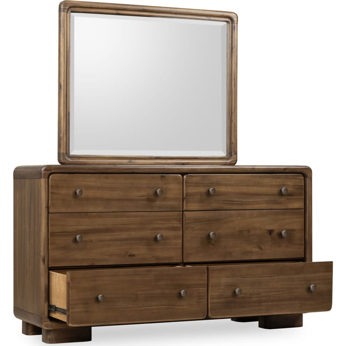 Modus Furniture Boka Six Drawer Acacia Wood Dresser in Impala  655450474767 TVXU82 Image 7