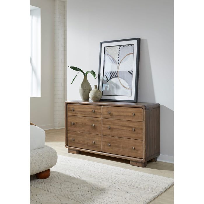 Modus Furniture Boka Six Drawer Acacia Wood Dresser in Impala  655450474767 TVXU82 Image 9