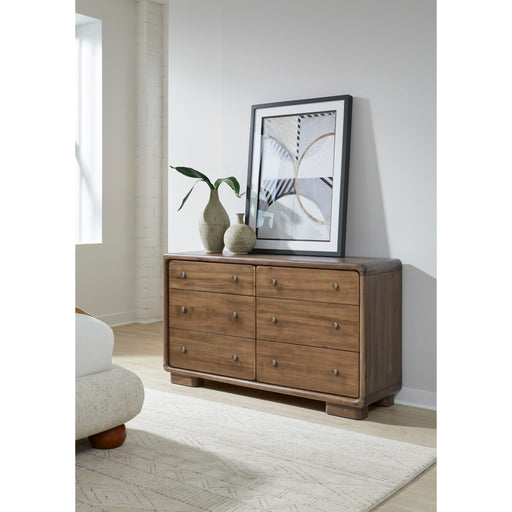 Modus Furniture Boka Six Drawer Acacia Wood Dresser in Impala  655450474767 TVXU82 Main Image
