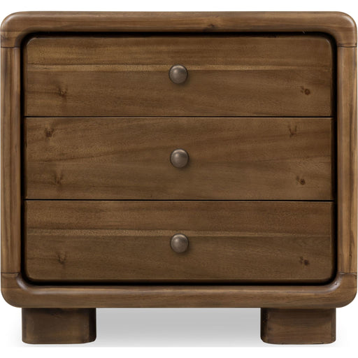 Modus Furniture Boka Three Drawer Acacia Wood Nightstand in Impala  655450474743 TVXU81B Image 1