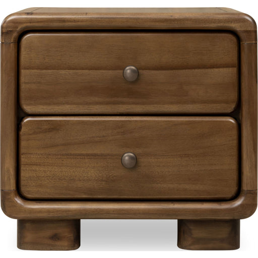 Modus Furniture Boka Two Drawer Acacia Wood Nightstand in Impala  655450474736 TVXU81 Image 1