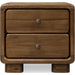Modus Furniture Boka Two Drawer Acacia Wood Nightstand in Impala  655450474736 TVXU81 Image 1